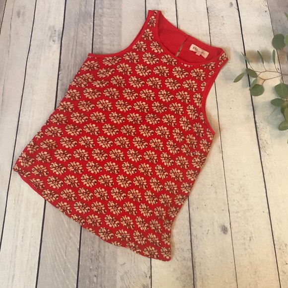 Philosophy Sleeveless Red Floral Top, Size S - Picture 2 of 7